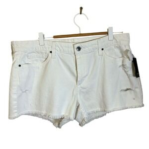 JOES‎ JEANS Size 31 White Cult Cut Distressed Frayed Hem Denim Shorts